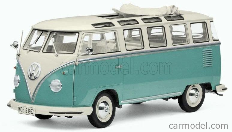 Solido 1:18 Volkswagen VW T1 Samba Bus Année de construction 1962 bleu / blanc S1813401 modèle voiture S1813401 421186462 3663506042744