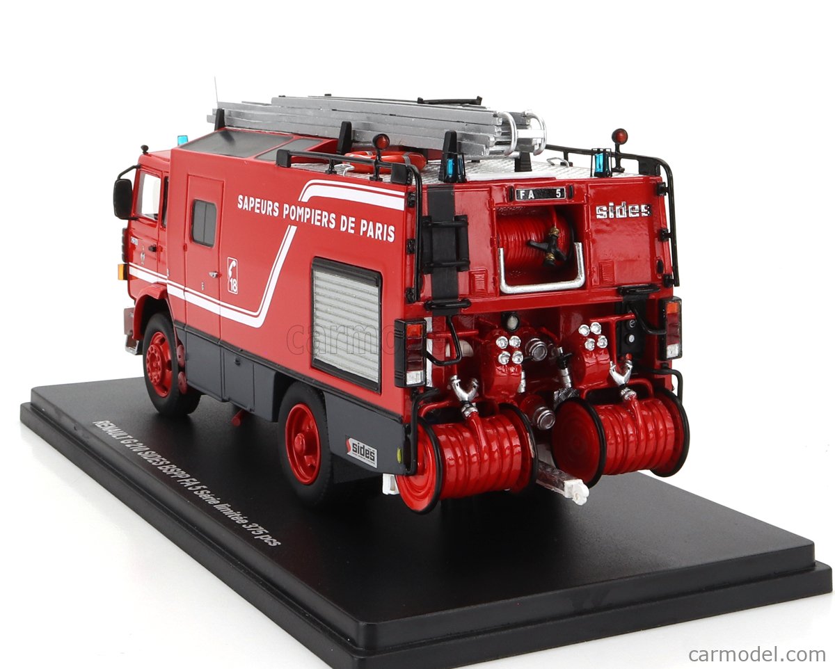 ALERTE ALERTE0145 Масштаб 1/43 | RENAULT G210 SIDES BSPP FA5 TANKER TRUCK  2-ASSI SAUPERS POMPIERS DE PARIS 1991 RED GREY