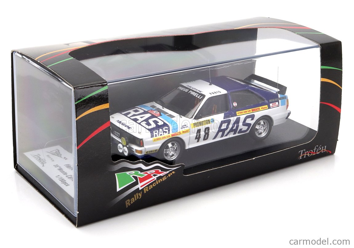 Miniature Audi Quattro Monte-Carlo 1983 – N°48 Bos/Demuth – 1/43 – Trofeu/Spark