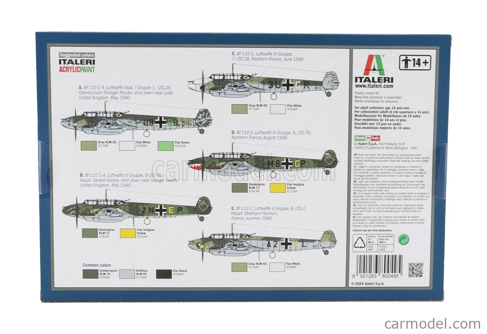 ITALERI IT0049 Scale 1/72 | MESSERSCHMITT BF 110C ZERSTORER MILITARY ...