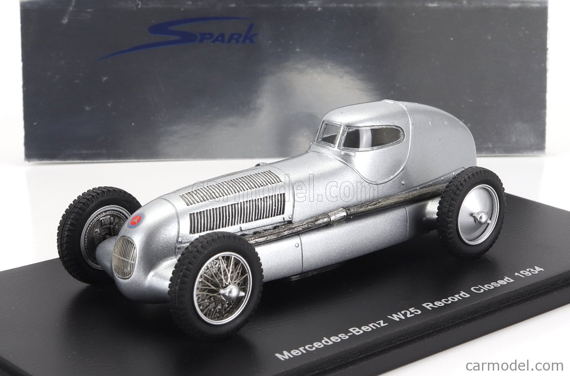 SPARK-MODEL S1030 Escala 1/43 | MERCEDES BENZ W25 RECORD CLOSED 1934 SILVER