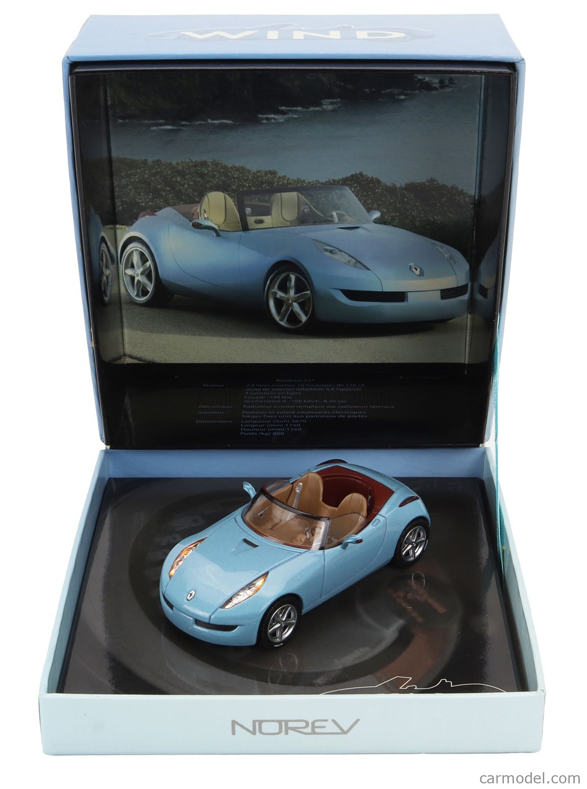 NOREV 517995 Scala 1/43 | RENAULT WIND CONCEPT CAR 2004 LIGHT BLUE MET