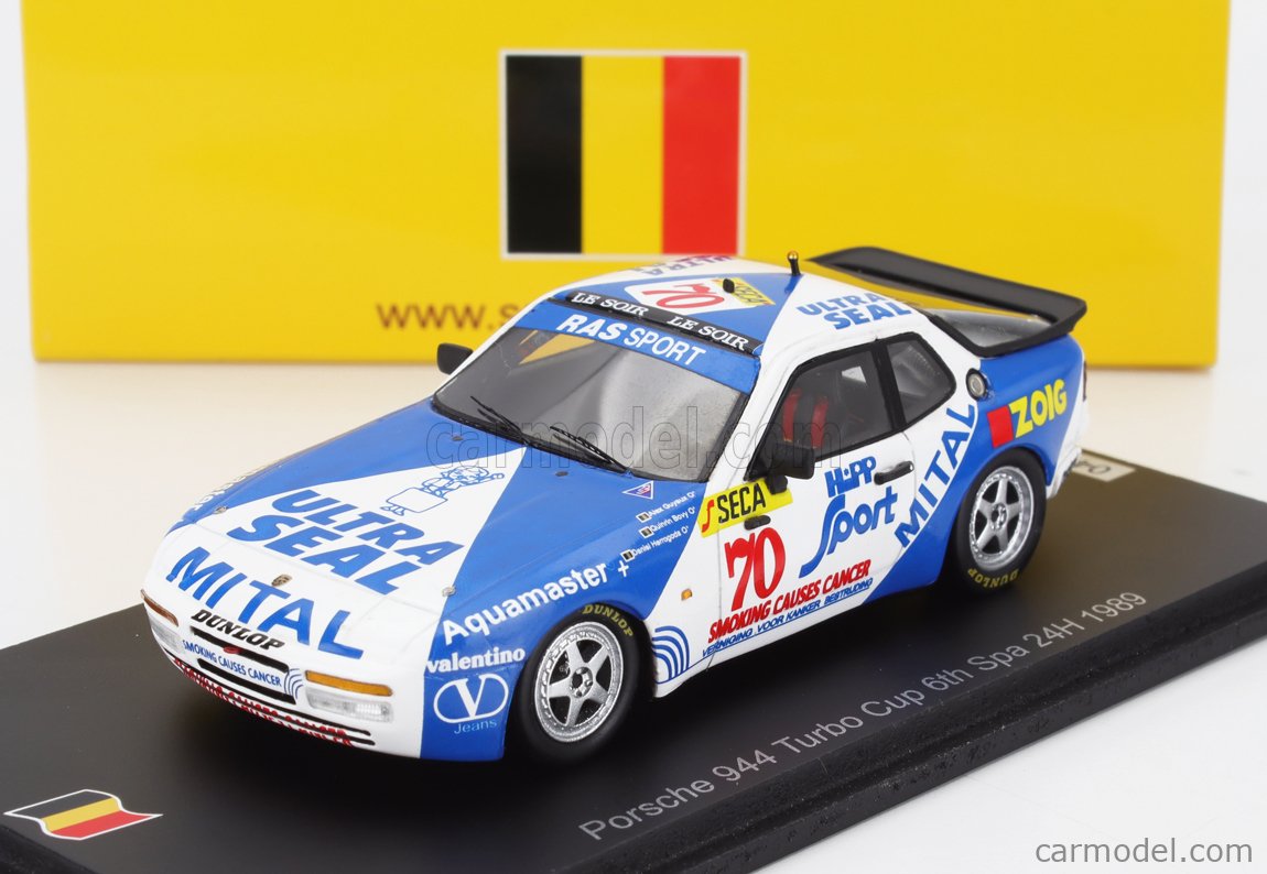 Modèle Réduit Spark 1:43 Porsche 944 Turbo #70 24H Spa 1989 - Neuf Sous Boîte