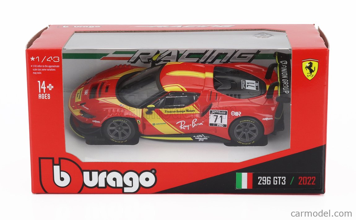 BURAGO 18-36320-36322 Scale 1/43 | FERRARI 296 GT3 3.0L TWIN TURBO