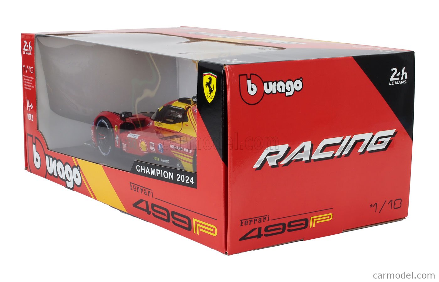 Bburago 1:18 Ferrari 499P – Vainqueur 24h Le Mans 2024 – Modèle Métal – Prése