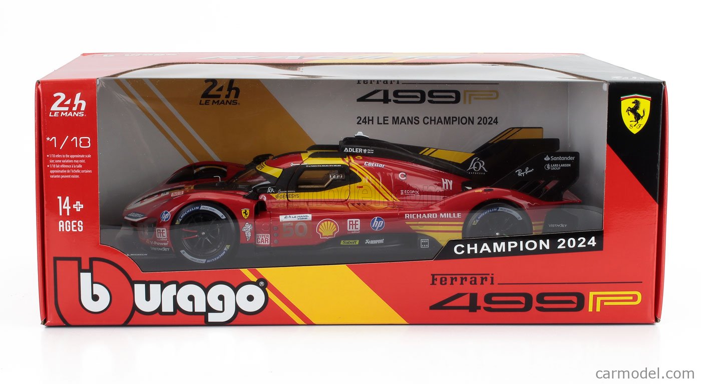 ブラーゴ 1/18 フェラーリ 499P #50 WEC カタール 2024 Ferrari 499P