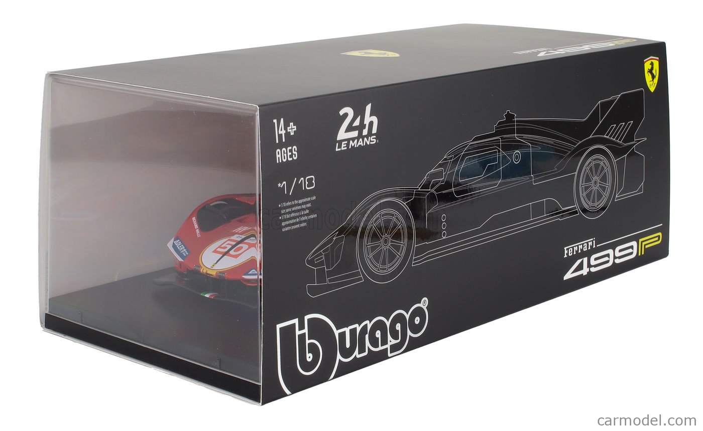 Bburago 2023 Ferrari 499P 3.0L Turbo V6 - Winner Le Mans in