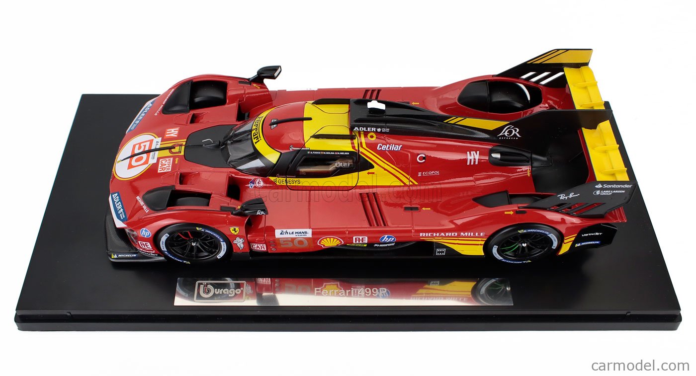 BBURAGO 1/18 - FERRARI 499P 3.0L TURBO V6 - 3RD 24H LE MANS 2024 16314