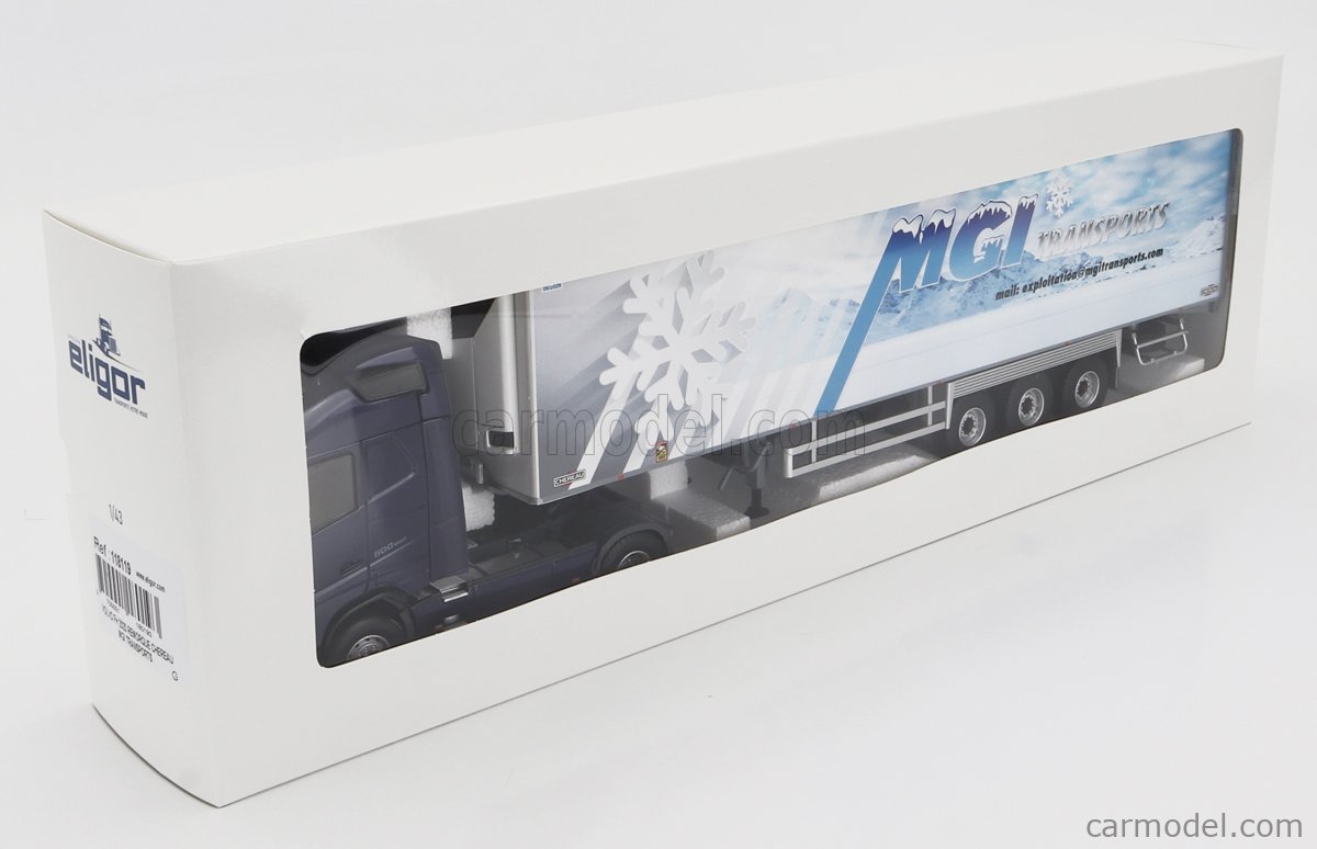 Eligor 1/43 Scale 113528 Volvo FH Fridge Truck & Trailer (Gray Adams