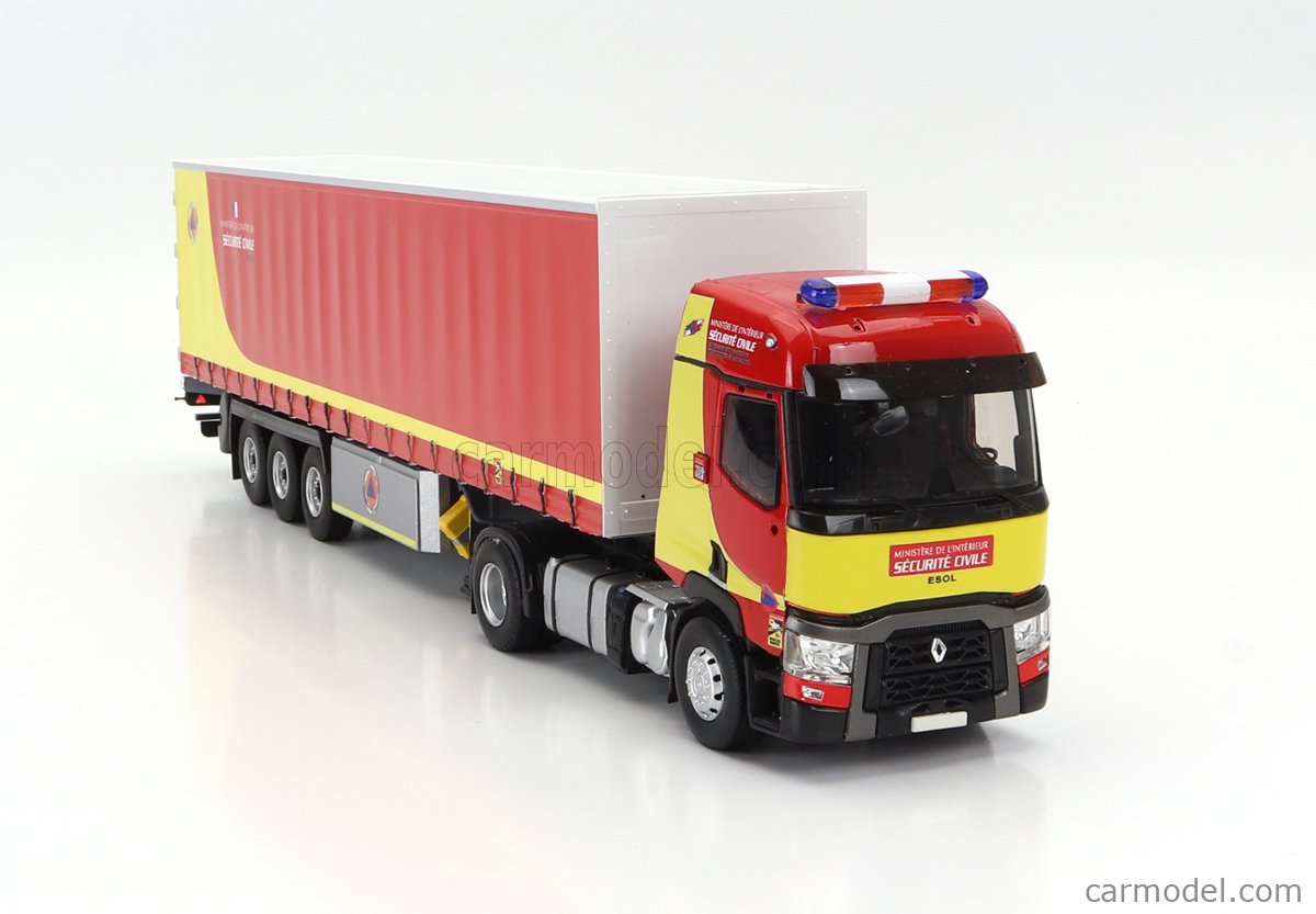 Camion Semi-remorque Renault T 460 Sécurité Civile Eligor 1/43 - Modèle Neuf Rouge