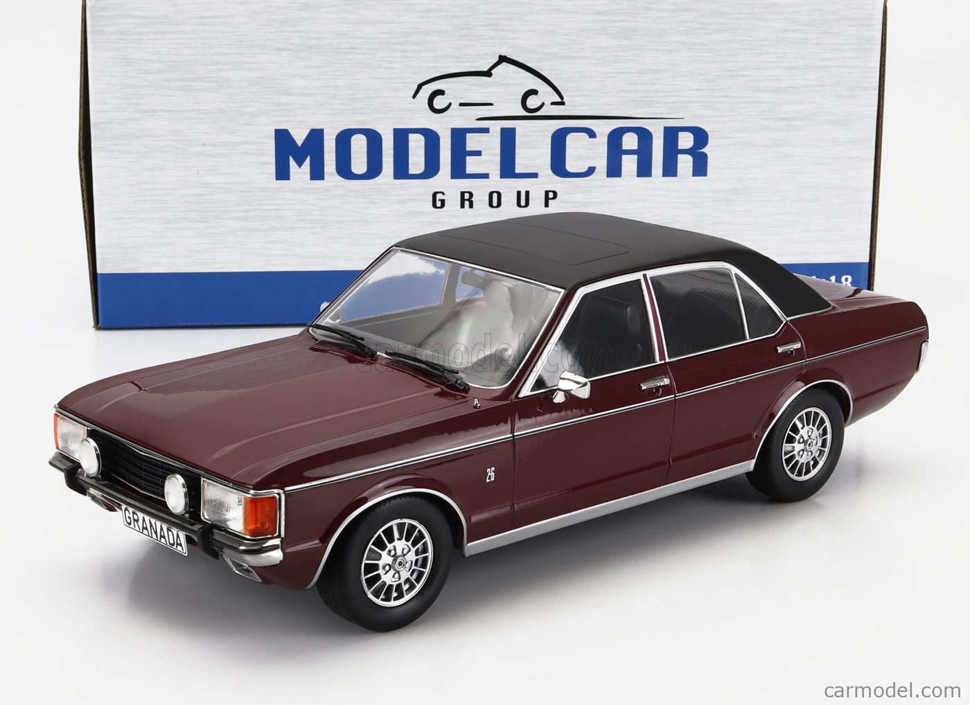 MCG MCG18393 Scale 1/18 | FORD ENGLAND GRANADA MKI 1975 BORDEAUX MATT BLACK