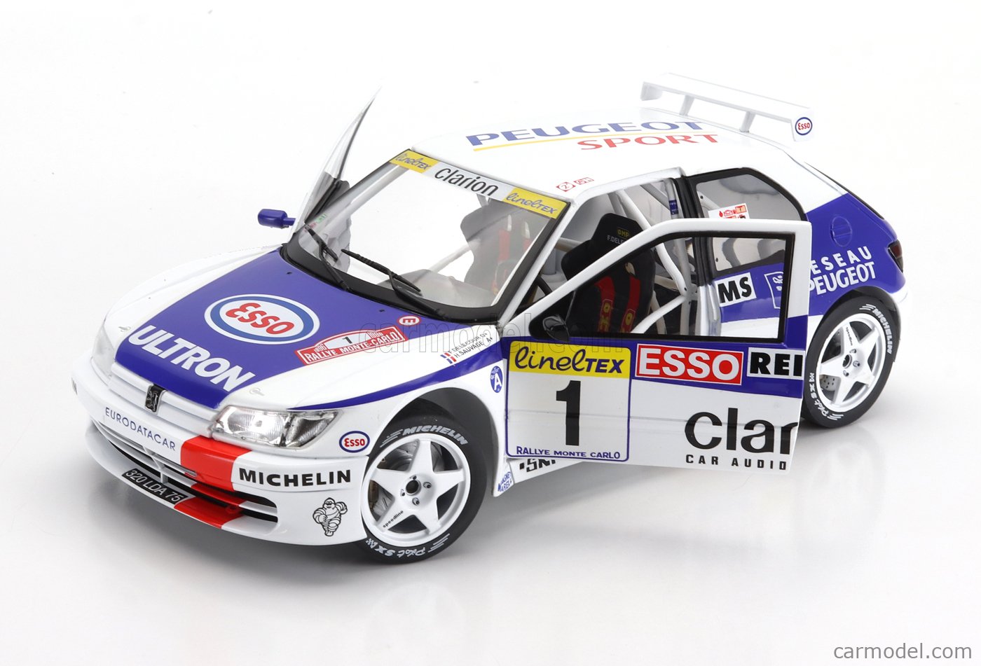 PEUGEOT 306 MAXI WHITE #1 LECOUR/M.SAUVAGE RALLYE MONTE CARL - Sol – Collect'Auto