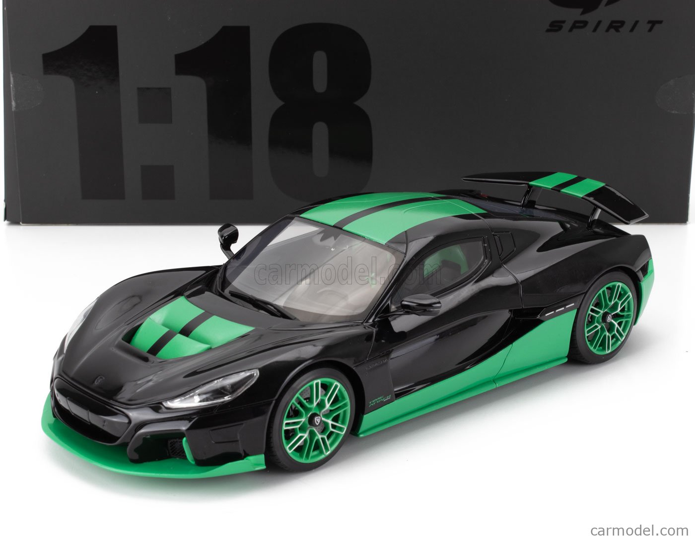 自動車 1/18 GT SPIRIT LIMITED Rimac NEVERA 1/18 GT Spirit 2023 Rimac Nevera (Black & Green) Car Model