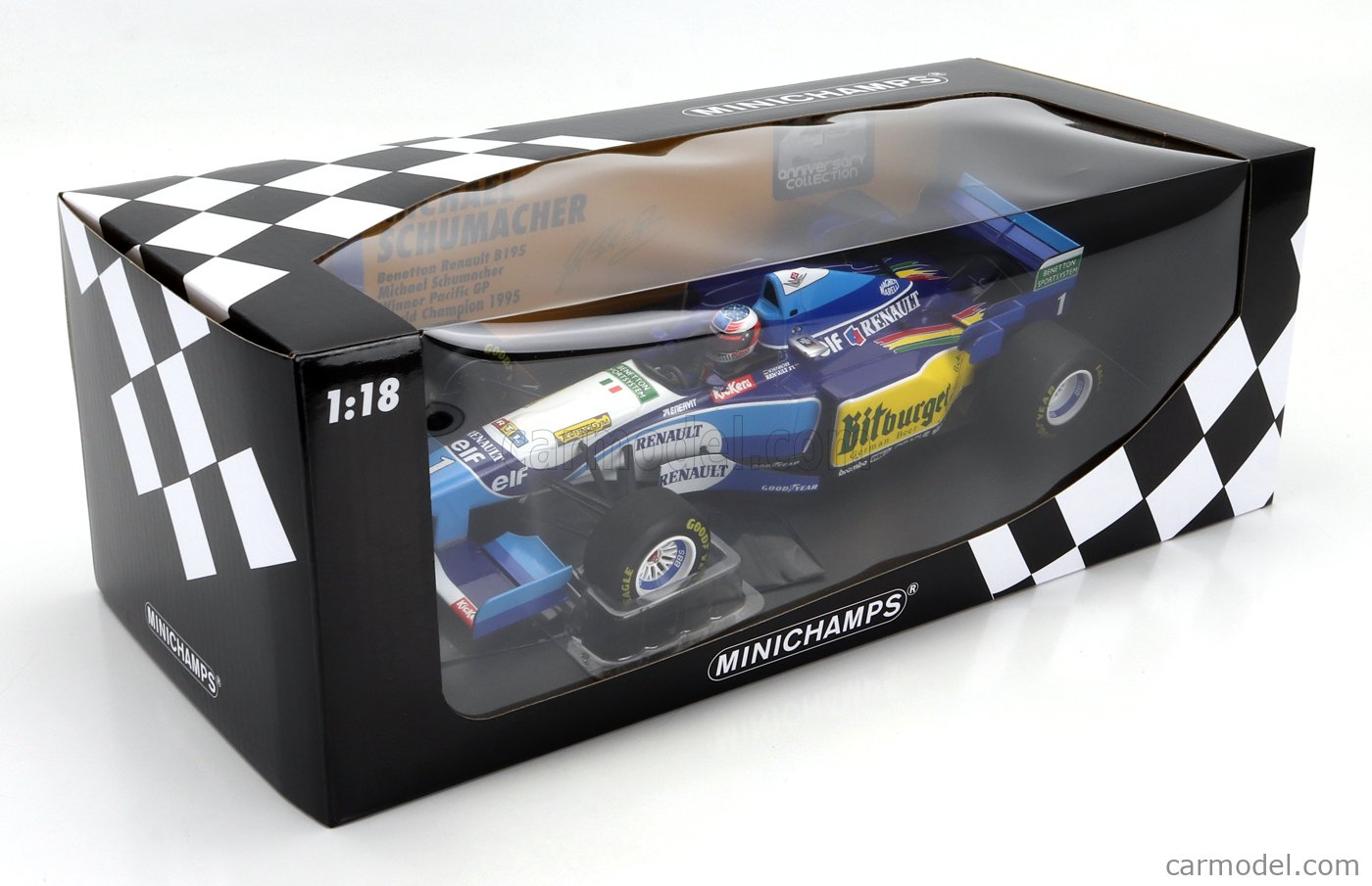 Modèle Miniature 1:18 Benetton Renault B195 F1 Schumacher 1995 - Minichamps - Neuf