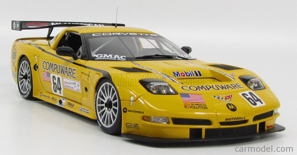 AUTOART 80407 Scale 1/18 | CHEVROLET C5R CORVETTE N 64 24h LE MANS GTS  CLASS 2004 - MAGNUSSEN - BERETTA - GAVIN YELLOW BLACK