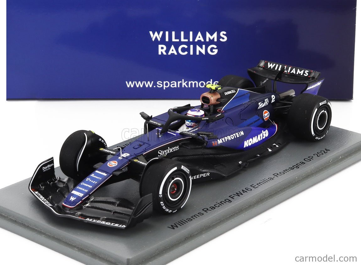 ミニカー Williams Racing FW46 Logan Sargeant 2024 Spark 1:43 Logan Sargeant Williams FW46 #2 Bahrain GP