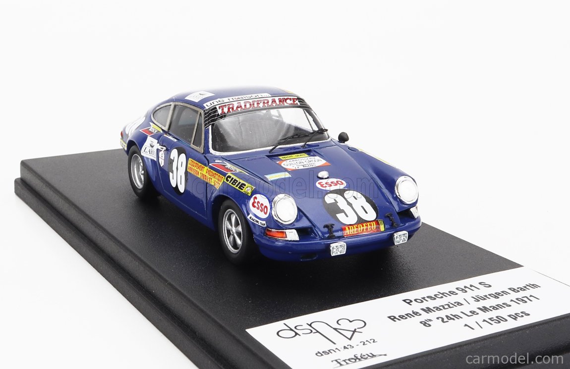 Trofeu DSN212 Porsche 911 8e 24h Le Mans 1971 N°38 Barth/Mazzia échelle 1/43