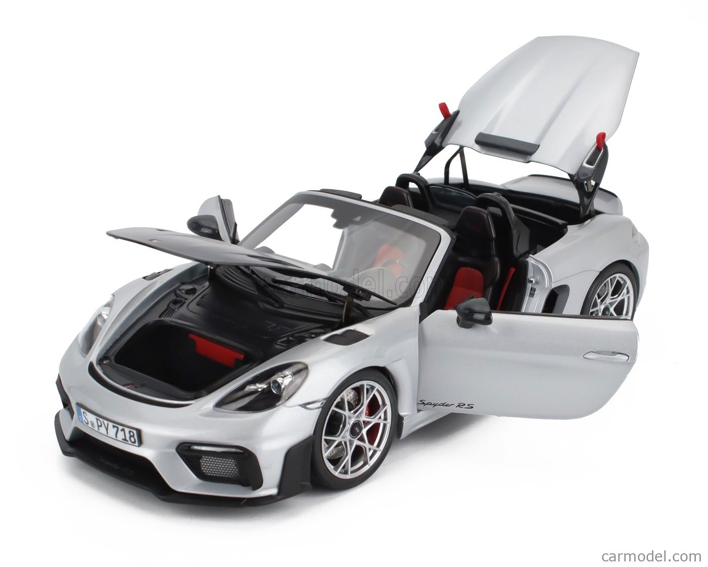 Norev Porsche 718 Spyder RS Pack Weissach 1/18 - 2023 - Métal Argenté - NEUF