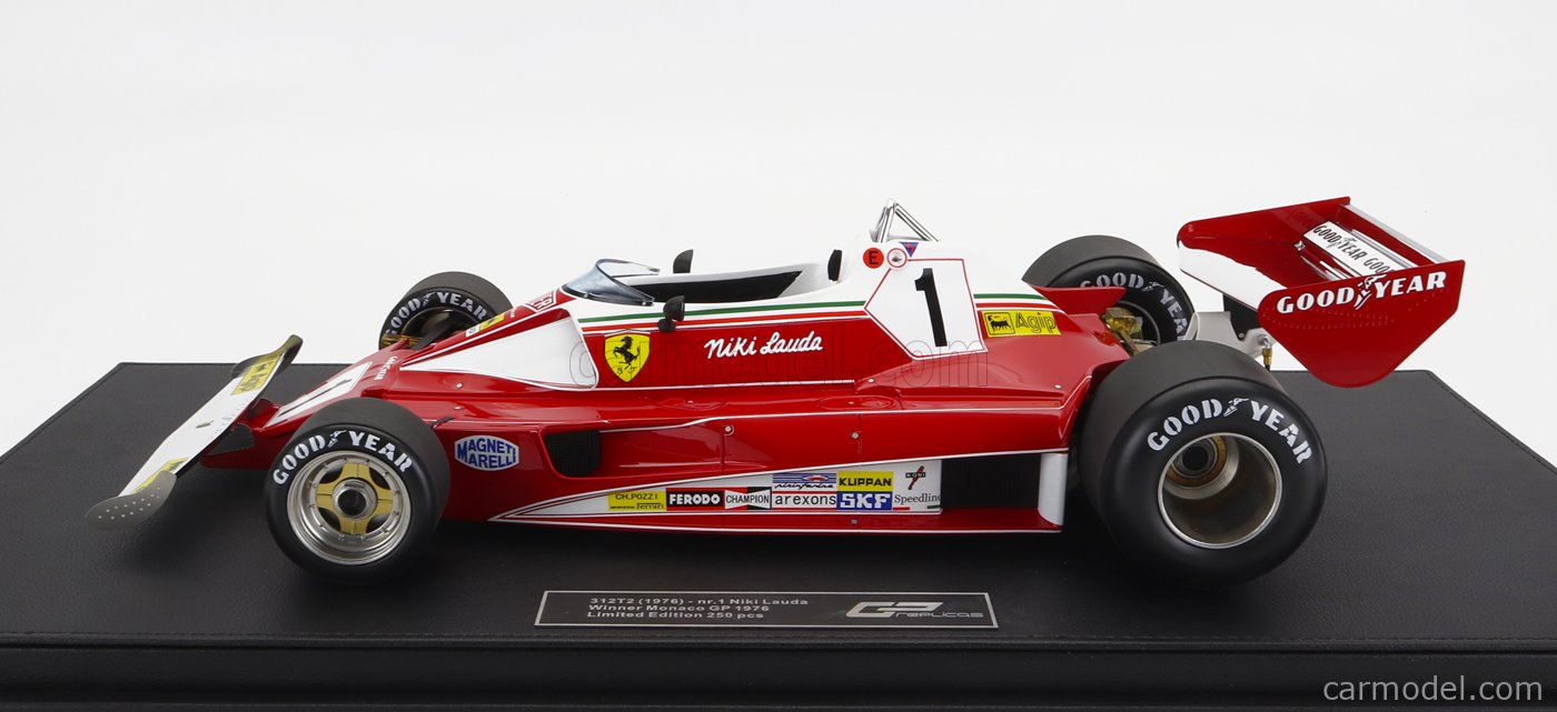 GP-REPLICAS GP12-14A Scale 1/12 | FERRARI F1 312T2 SCUDERIA FERRARI SEFAC  TEAM N 1 WINNER MONACO GP (MONTECARLO) 1976 NIKI LAUDA RED WHITE