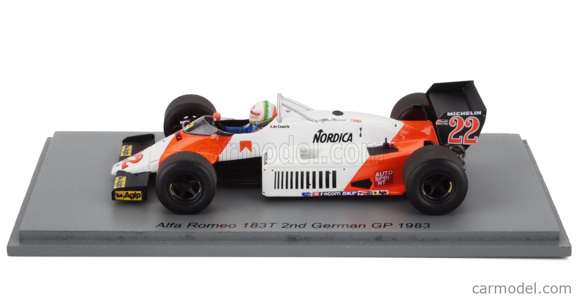 Modèle Réduit F1 Alfa Romeo 183T - GP Kyalami 1983, Pilote De Cesaris - Échelle 1/43 Spark