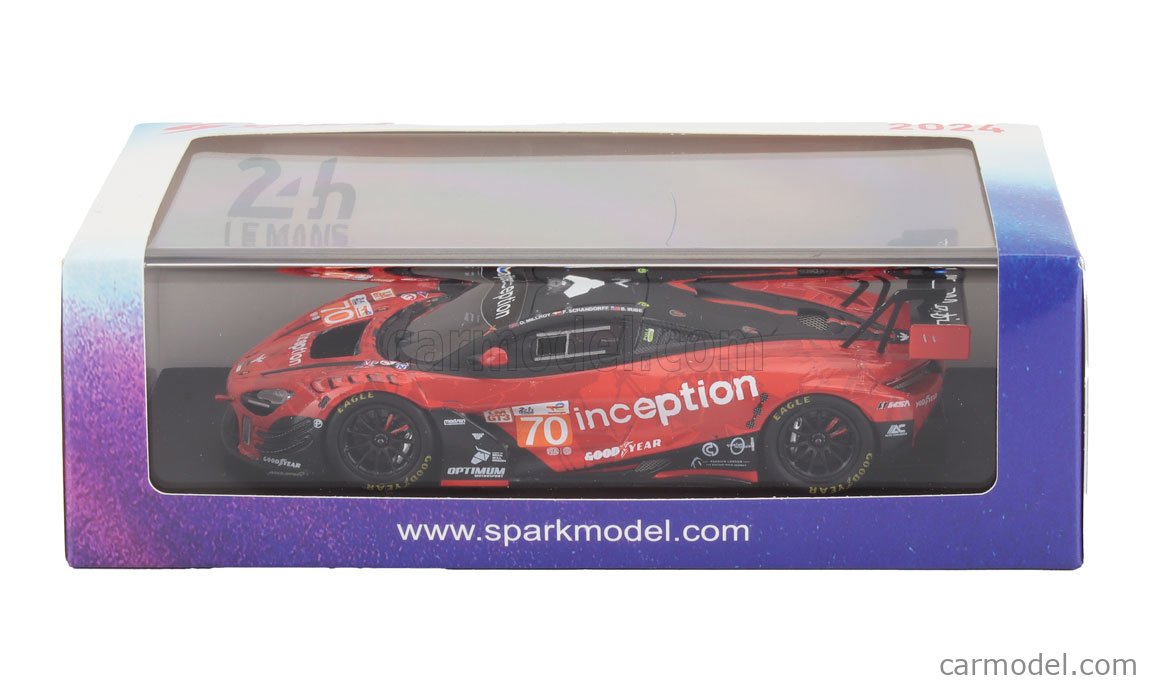McLaren 720S GT3 EVO 1/64 Modellino Pressofuso - #70 Inception Racing, 24h Le Mans 2024, Livrea Rossa/Nera, Collezione - 2