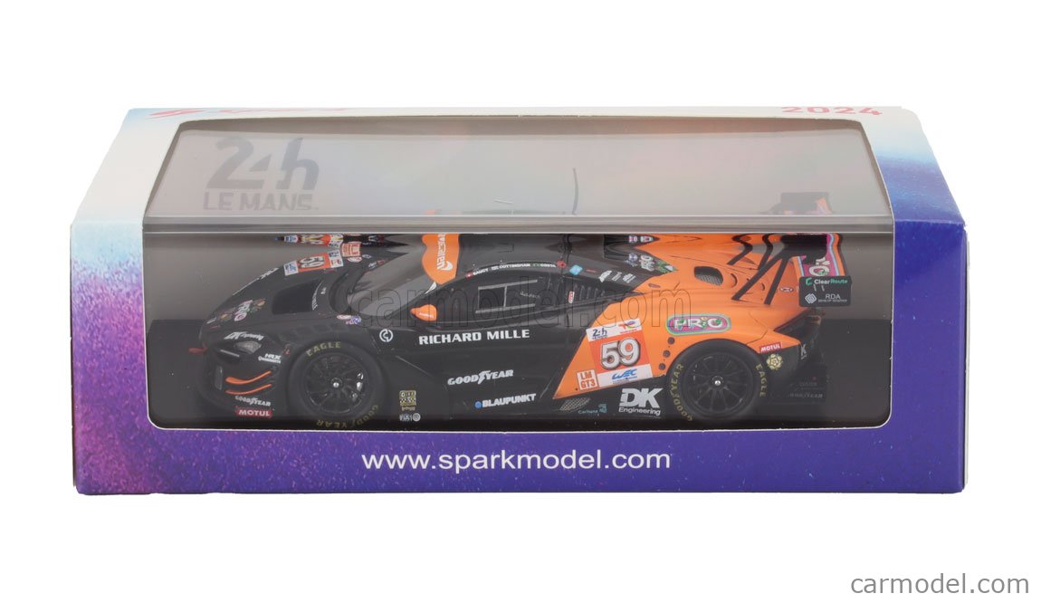 McLaren 720S GT3 EVO 1/64 Modellino Pressofuso - #70 Inception Racing, 24h Le Mans 2024, Livrea Rossa/Nera, Collezione - 4