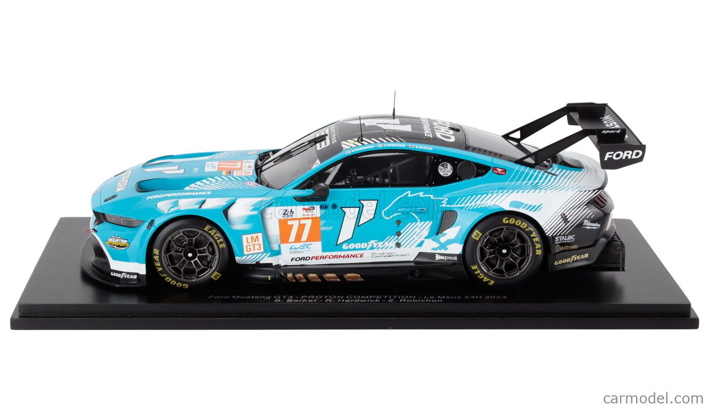 Spark 1/43 Ford Mustang GT3 Coyote #77 Le Mans 2024 – Barker Robichon, Neuve