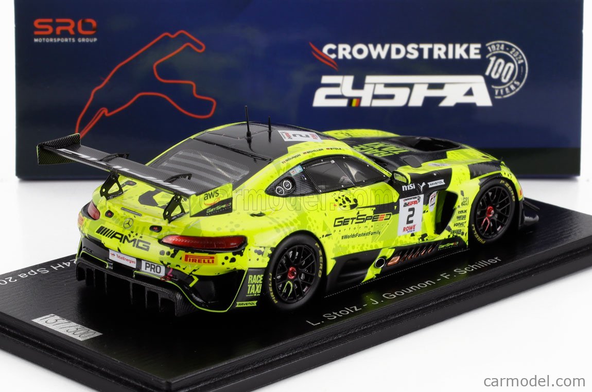 ミニカー 1/43 AMG GT3 No.2 GetSpeed 24H Spa 2021 Spark 1:43 Mercedes-AMG GT3 #2 4th 24h Nürburgring 2023