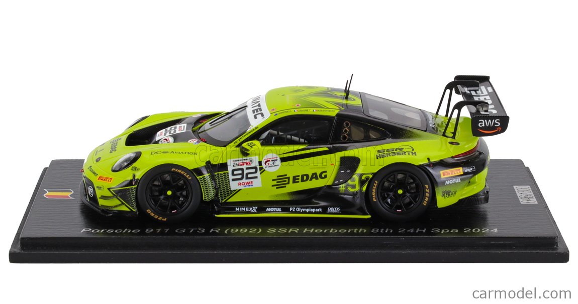 Miniature Spark 1/43 Porsche 911 992 GT3 R #92 Spa 2024 - Jaminet/Campbell