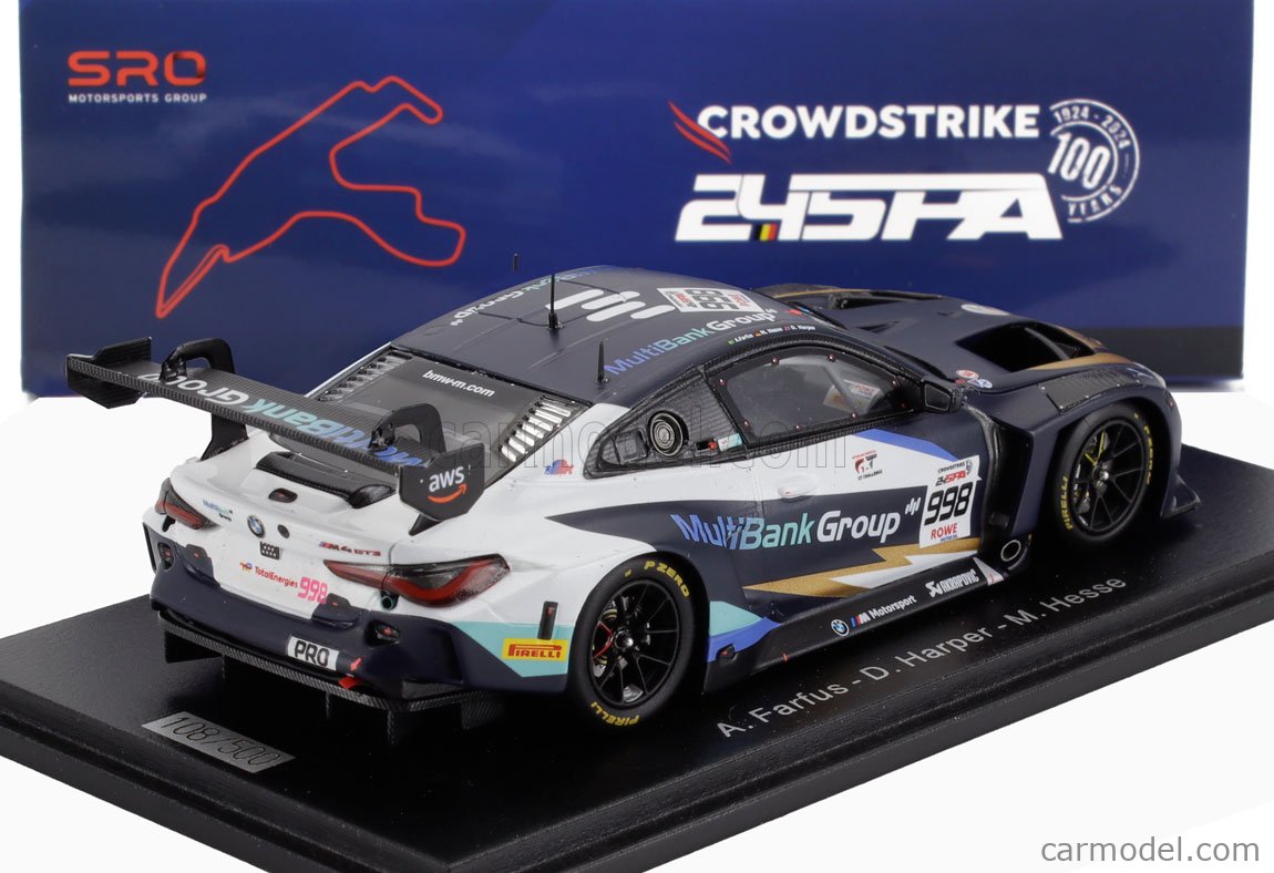 1/18 Spark BMW M4 GT3 No.998 Rowe Racing 6th 24H Spa 2024 A. Farfus - D