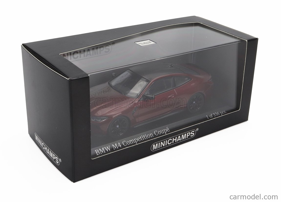 Modellauto BMW M4 - 2024 - RED METALLIC Minichamps 1:18 Metallmodell mit zu öffnenden Hauben und