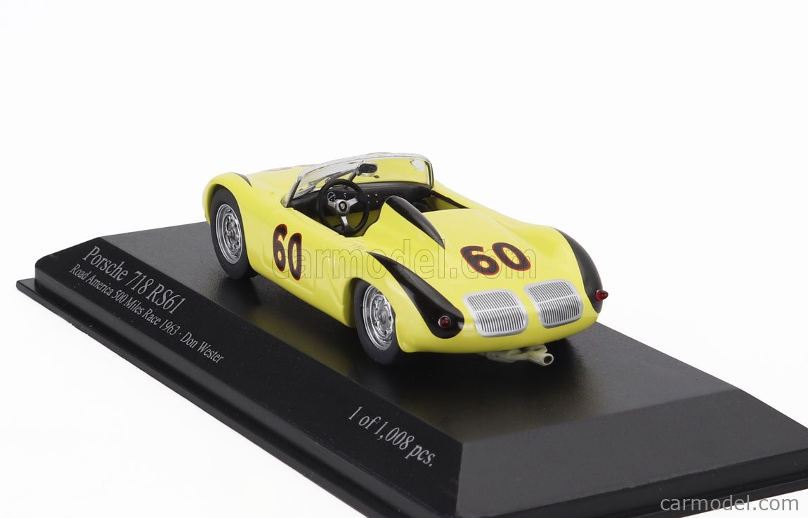 Modèle Réduit Minichamps Porsche 718 RS61 Spyder N°56 - Road America 500 Miles 1963, échelle 1:43, Neuve