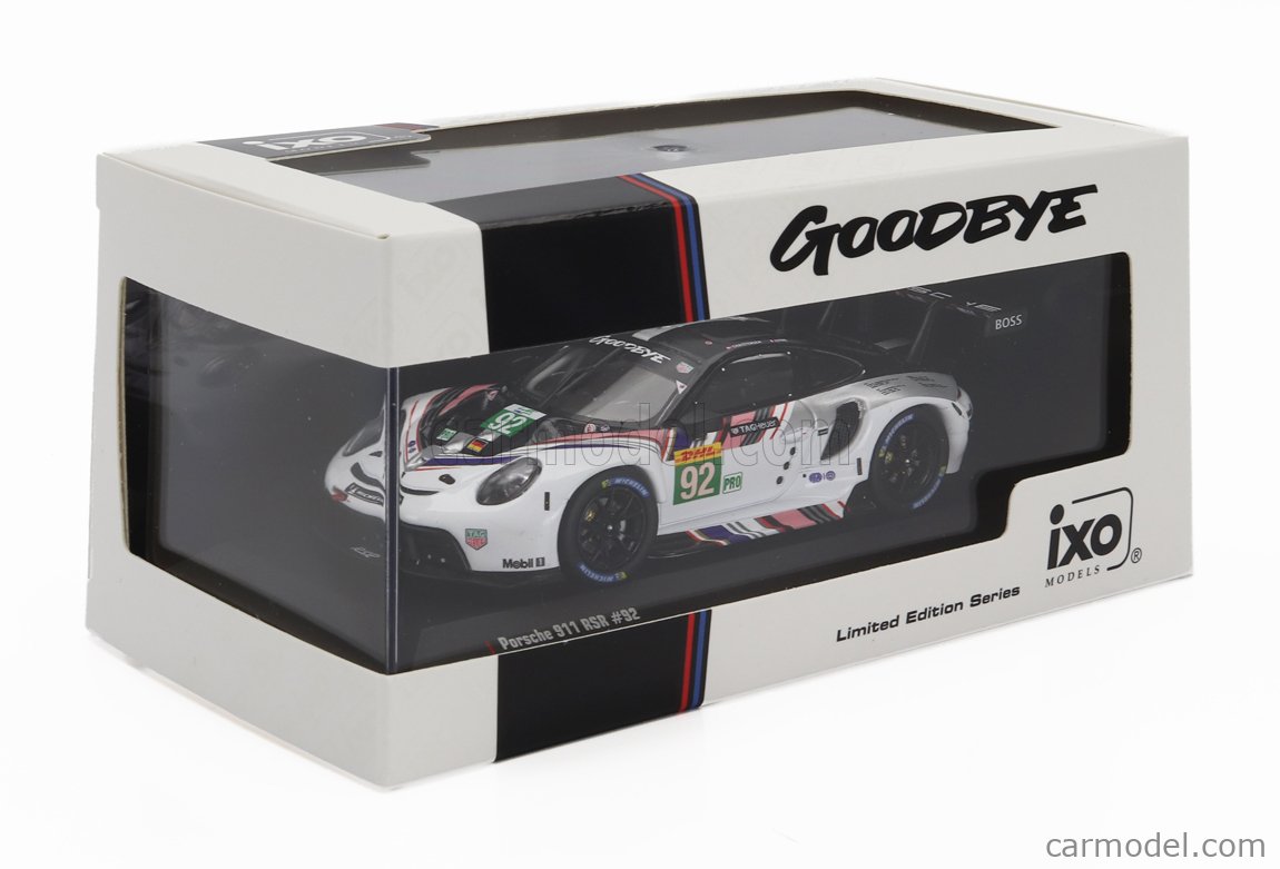 Maquette Spark Porsche 911 RSR-19 #92 - Échelle 1:43 - Dernière Course WEC Bahreïn 2022