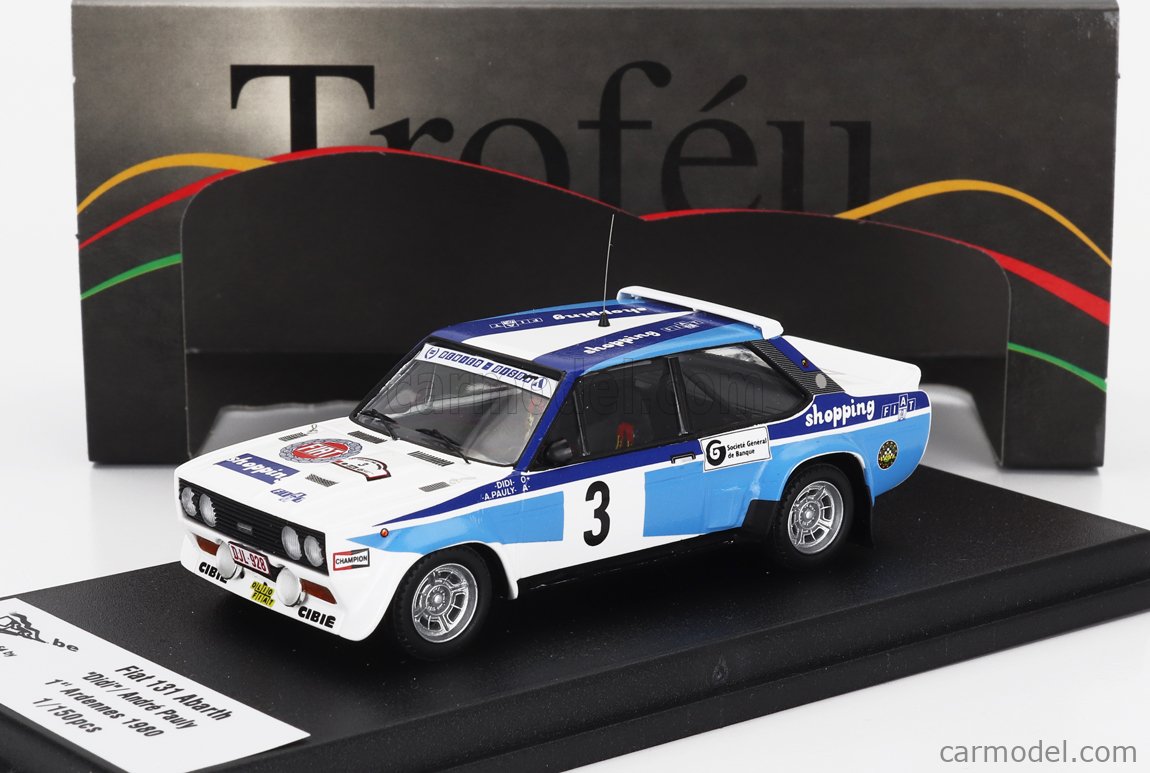 Trofeu Fiat 131 Abarth 1/43 - Vainqueur Ardennes 1980, Didi/Pauly, Spark