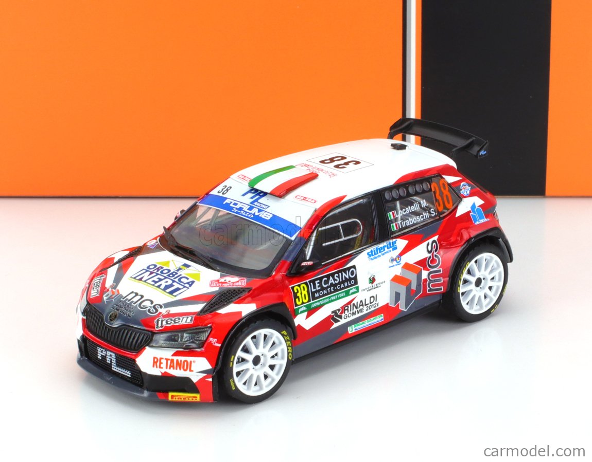 Skoda Fabia RS Evo 1/43 IXO – Rallye Monte-Carlo 2024 #38 Locatelli, Neuve