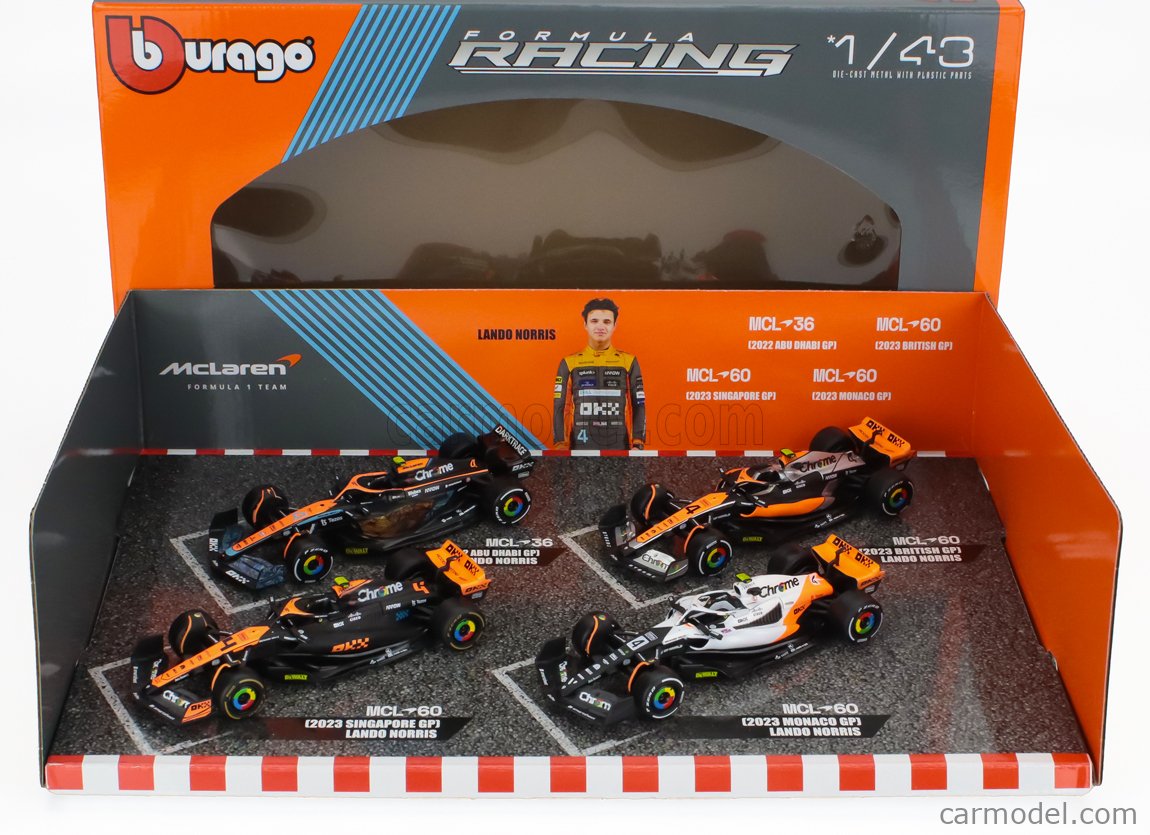 Bburago F1　4台セット 1/43 BURAGO 18-38096-PACK4 Scale 1/43 | McLAREN F1 SET 4X - TEAM