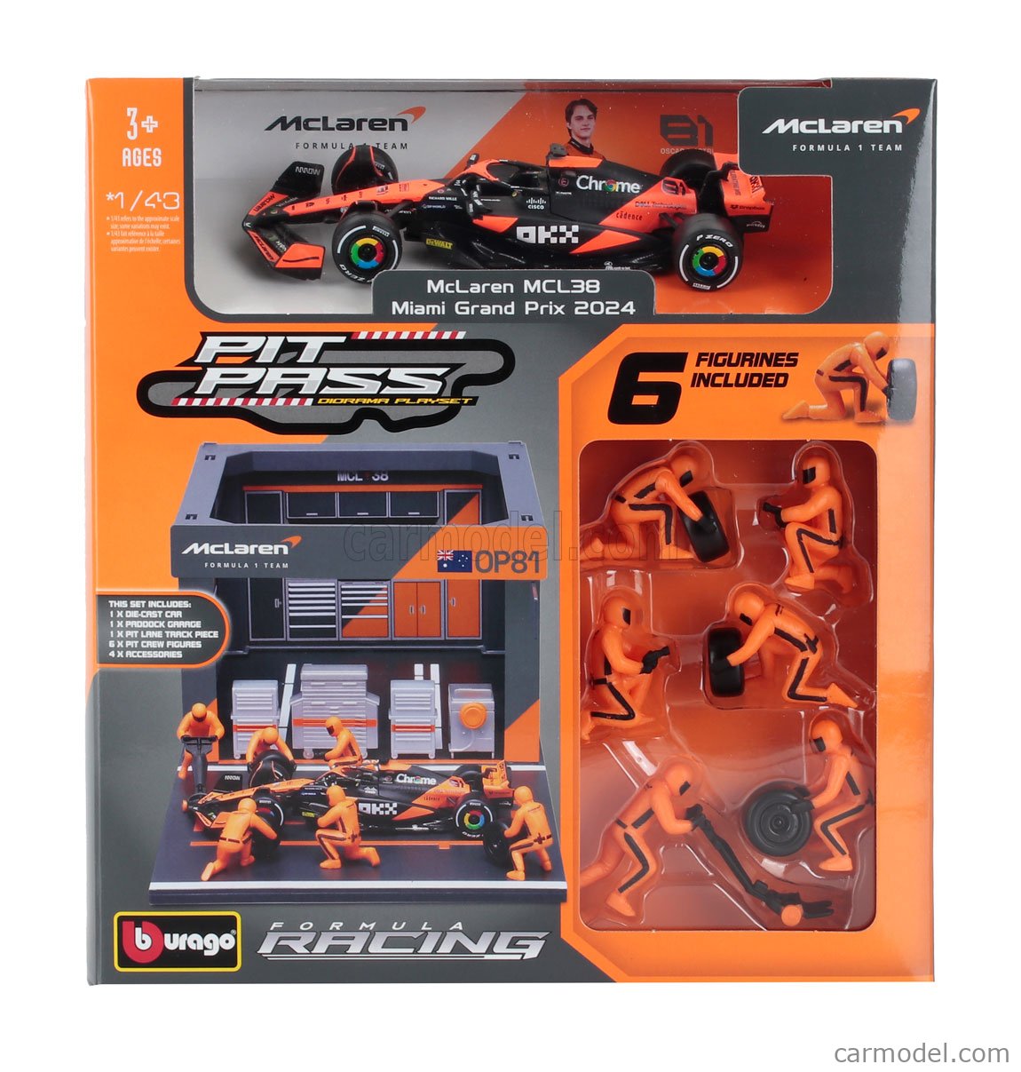 BURAGO 18-38451-P Scale 1/43 | McLAREN F1 MCL38 DIORAMA GARAGE PIT
