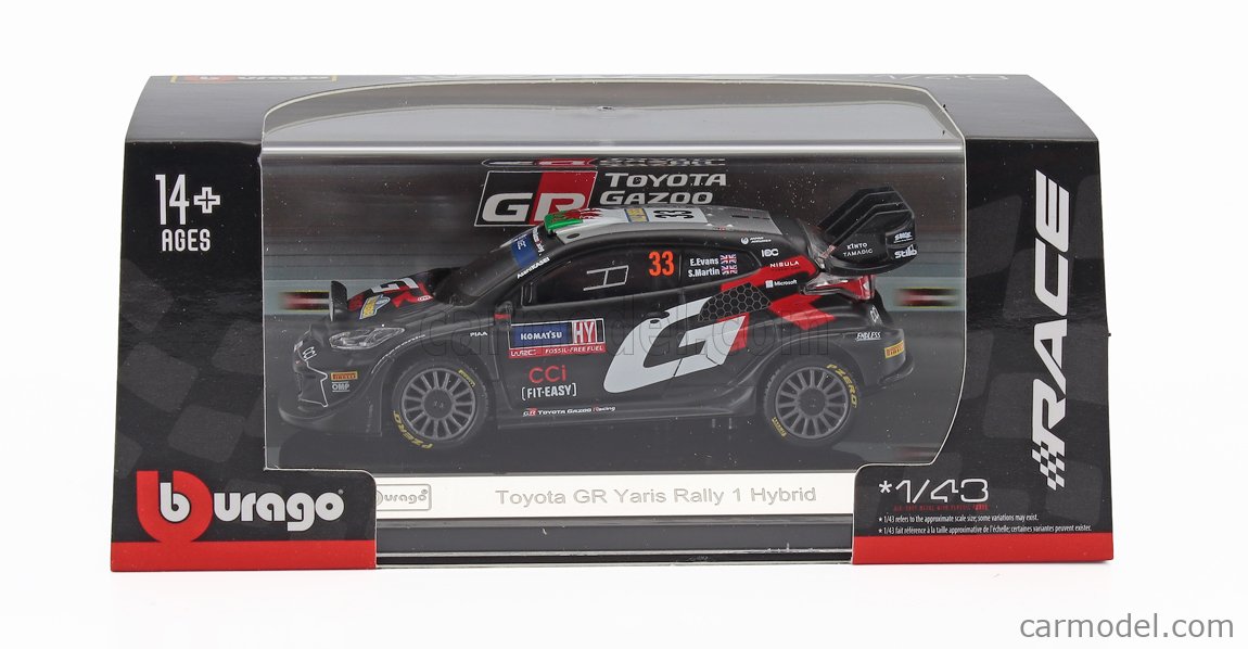 BURAGO 18-38316 Масштаб 1/43 | TOYOTA YARIS GR RALLY1 TEAM GAZOO