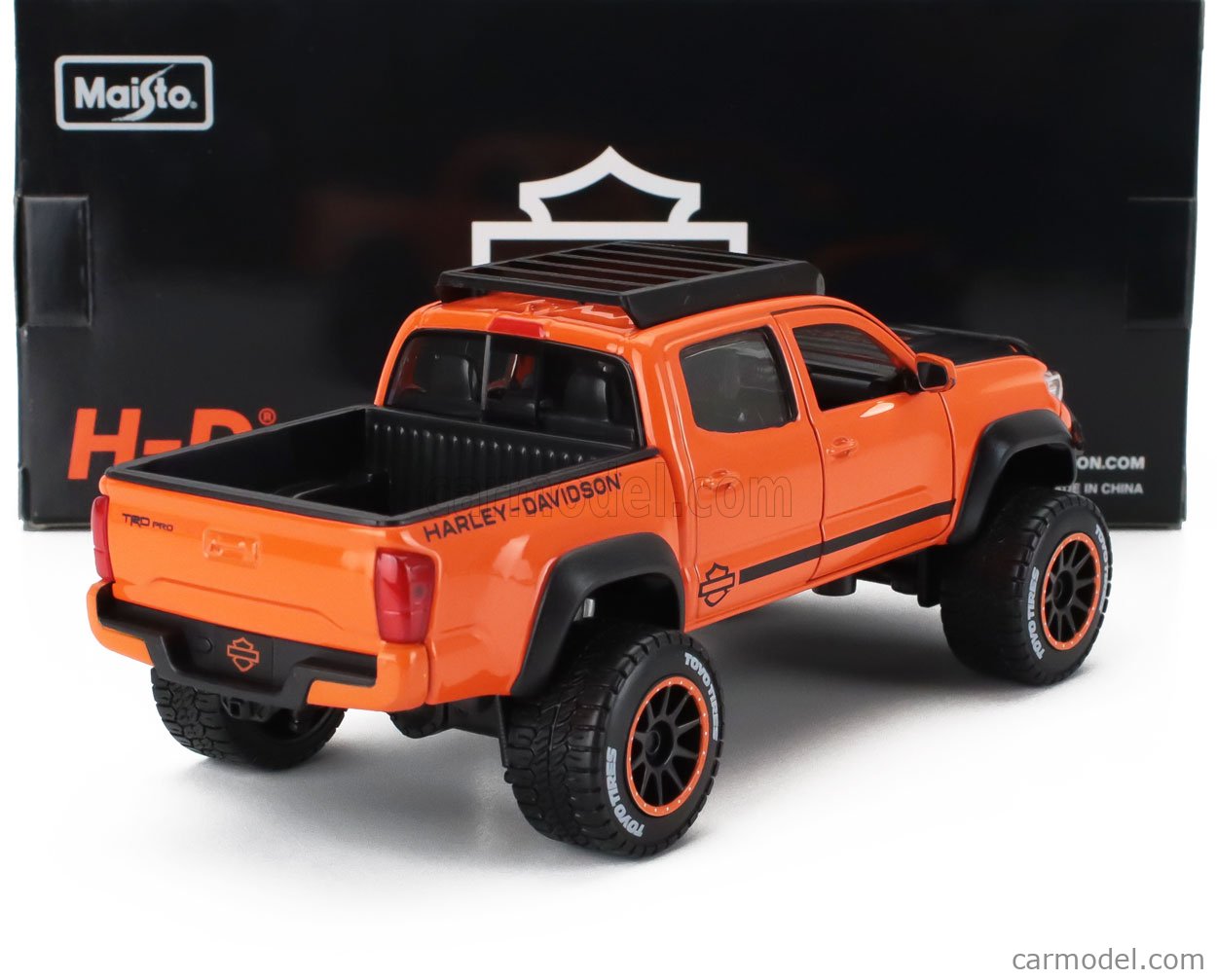 MAISTO 2023 TOYOTA TACOMA TRD PRO PICK UP TRUCK 1/27 SOLAR OCTANE ORANGE 32910