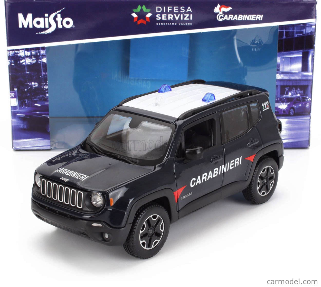 メーカー 一覧 31520-CAR MAISTO Scale 2017 CARABINIERI RENEGADE JEEP | 1/24 組立済みダイキャストモデル