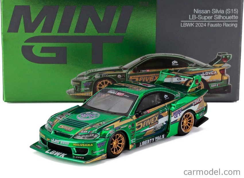 MINI GT シルビア S15 Fausto Racing MINIGT 1/64 MINI GT Nissan LB-Super Silhouette S15 SILVIA LBWK 2024