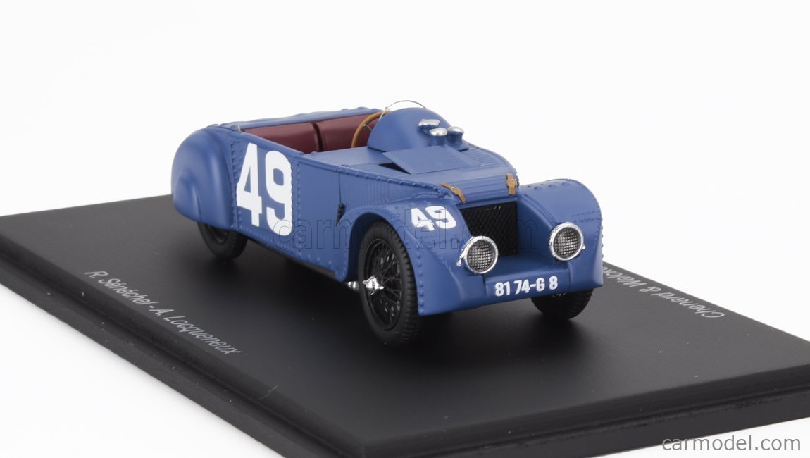 Spark 1:43 Chenard & Walker Tank #50 10th 24h LeMans 1925 Glaszmann, Manso de Zuniga S8102 model