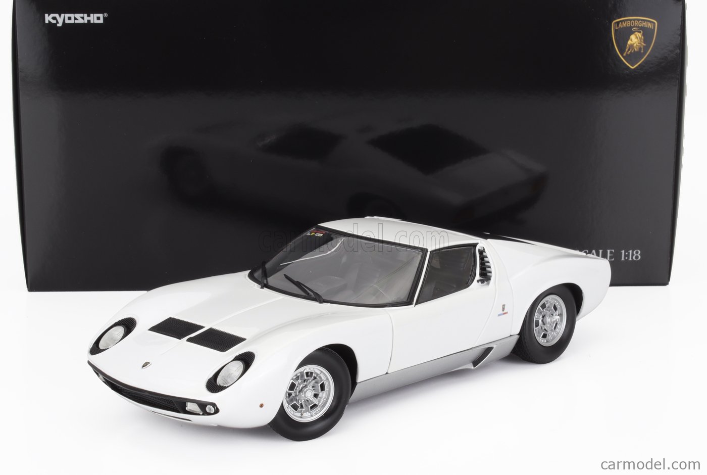 KYOSHO 08314W Масштаб 1/18 | LAMBORGHINI MIURA P400 1968 WHITE SILVER
