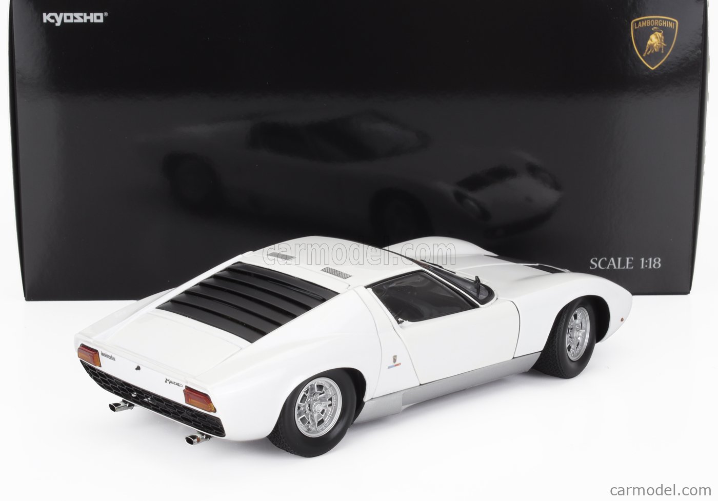 KYOSHO 08314W Scale 1/18 | LAMBORGHINI MIURA P400 1968 WHITE SILVER