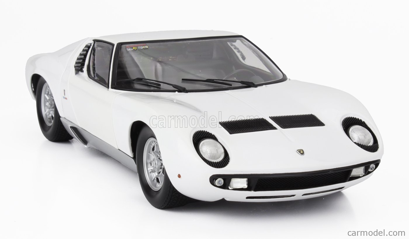 Kyosho 1:18 Lamborghini Miura P 400 Année De Construction 1968 Blanc Argent 08314w