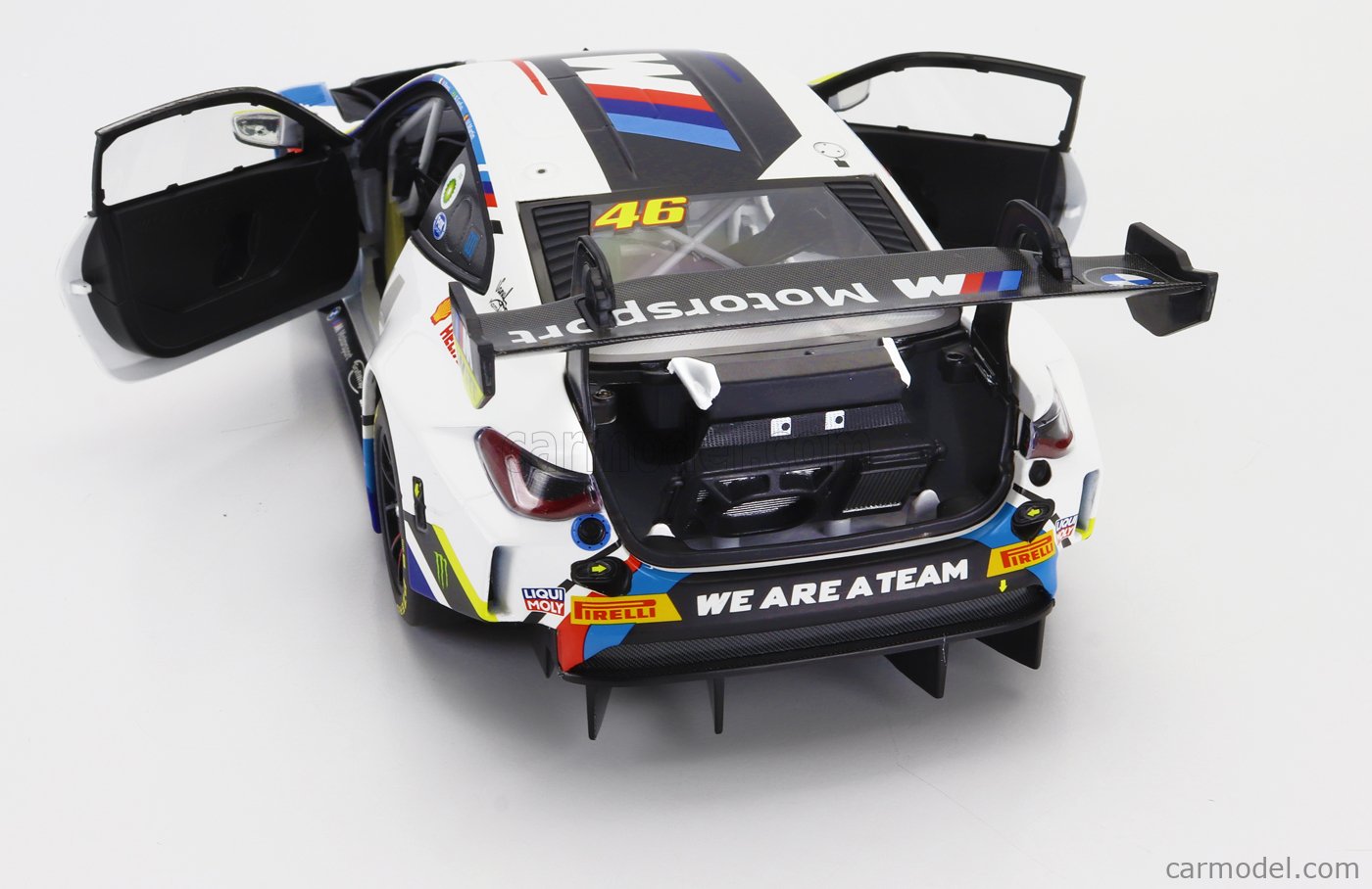 MINICHAMPS 113242346 Scala 1/18 | BMW 4-SERIES M4 GT3 TEAM WRT N 46 4h LE CASTELLET 2024 Valentino Rossi Maxime Martin Raffaele Marciello