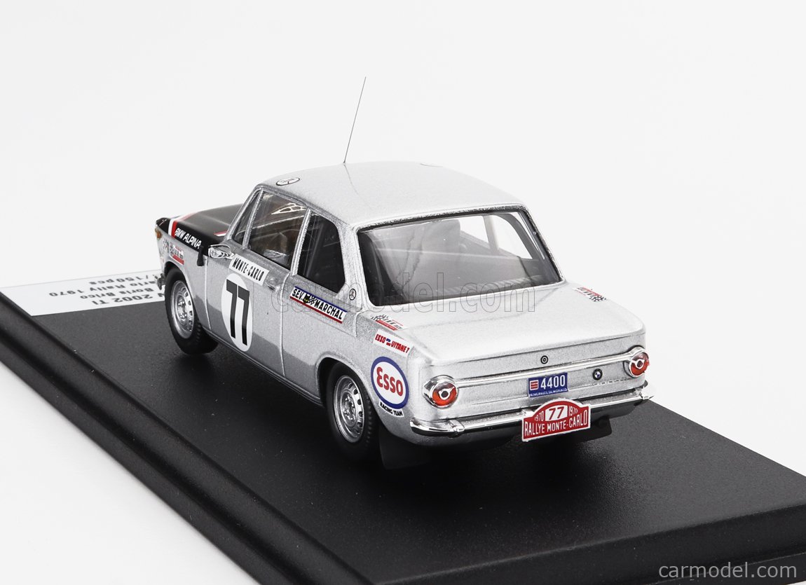 Achetez TRFRRFR081 - Trofeu 1:43 TROFEU Bmw 2002 Ti (Night Version) #77 Rally Montecarlo 1970 Ray Boris Brico Silver Black TRFRRFR081 ( - Voitures de rallye miniatures