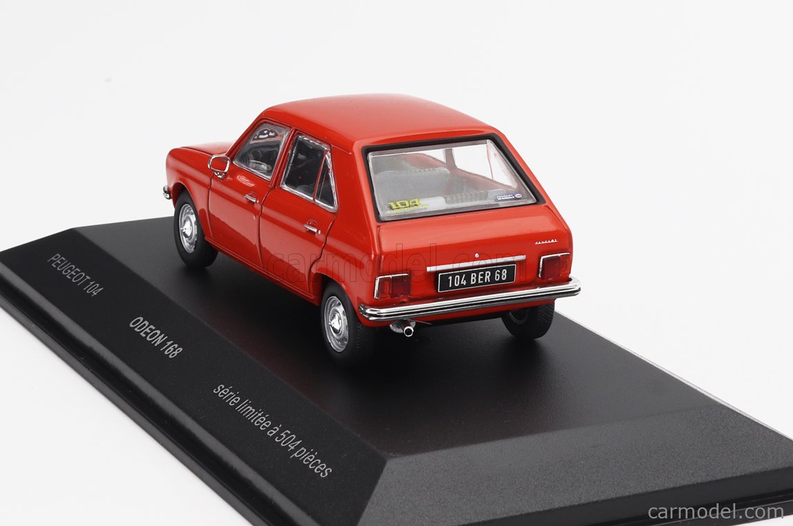 Peugeot 104 Orange 1972 – Miniature ODEON 1/43 – Réf 168 – État Neuf