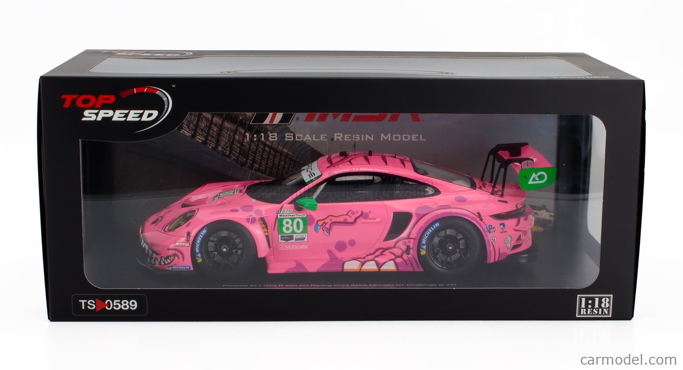 Porsche 911 GT3 R 2023 IMSA Michelin GT Challenge 1:18 TopSpeed - 20 anos! Loja on-line de miniaturas colecionáveis