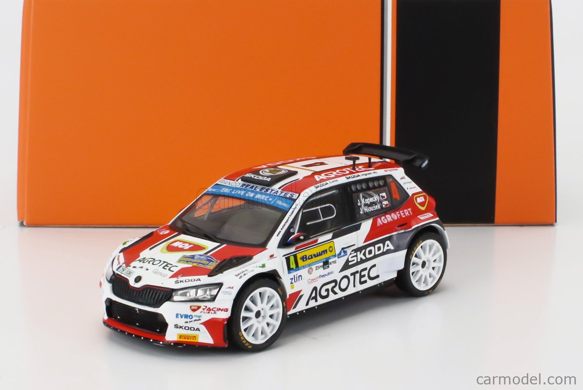 Miniature 1:43 Ixo Skoda Fabia Rally2 Evo N°4, Vainqueur Rallye Barum 2022 Kopecky
